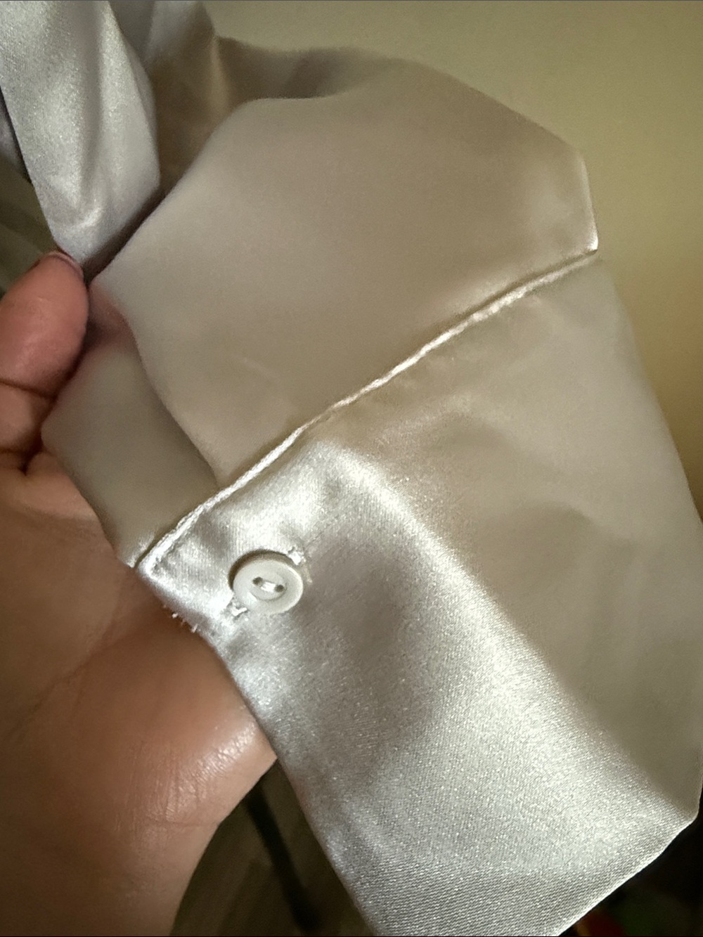 Rachel Zoe Silver Satin Button-Up Shirt - Picture 6 of 6